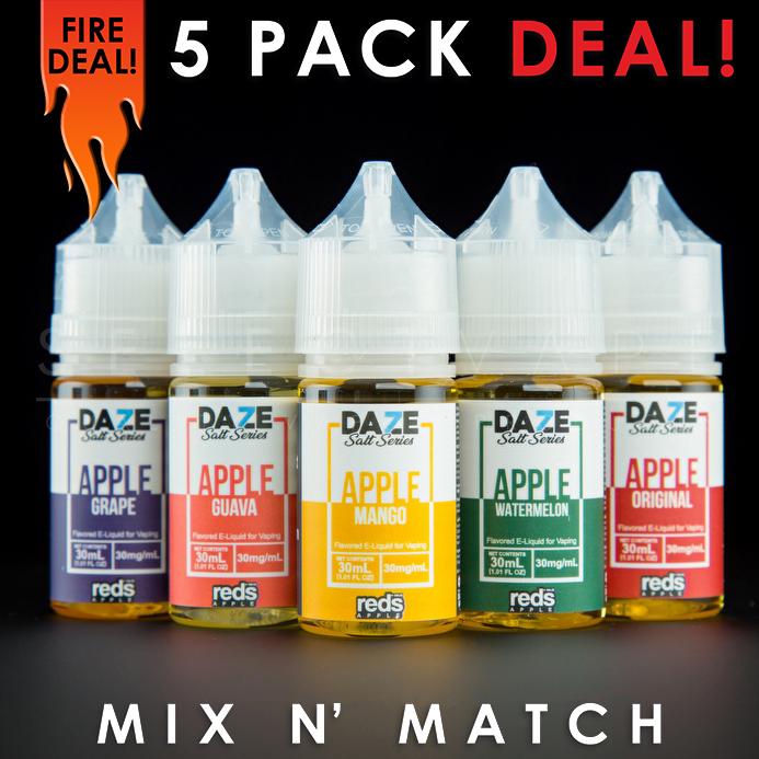 7Daze - Reds Nic Salt - Mix and Match (5 Pack) 150ml - Select Vape