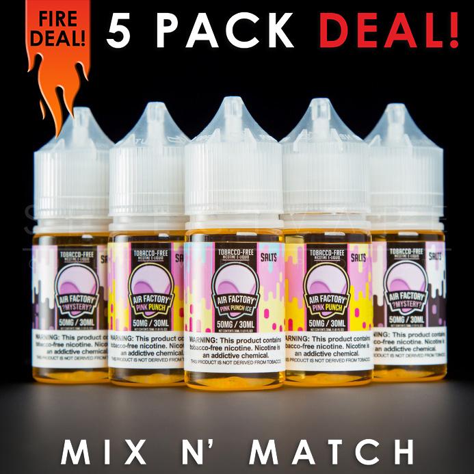 Air Factory Synthetic Nicotine Nic Salt - Mix and Match (5 Pack) 150ml