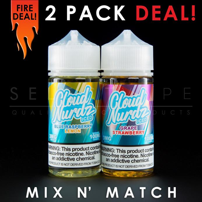 Cloud Nurdz Iced Synthetic Nicotine Eliquid - Mix and Match (2 Pack) 200ml