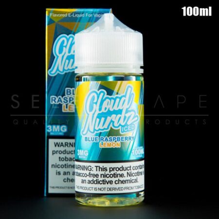 Cloud Nurdz Synthetic Nicotine - Blue Raspberry Lemon Iced Eliquid 100ml