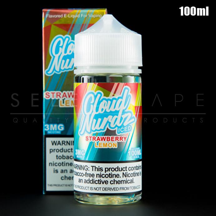 Cloud Nurdz Synthetic Nicotine - Strawberry Lemon Iced Eliquid 100ml