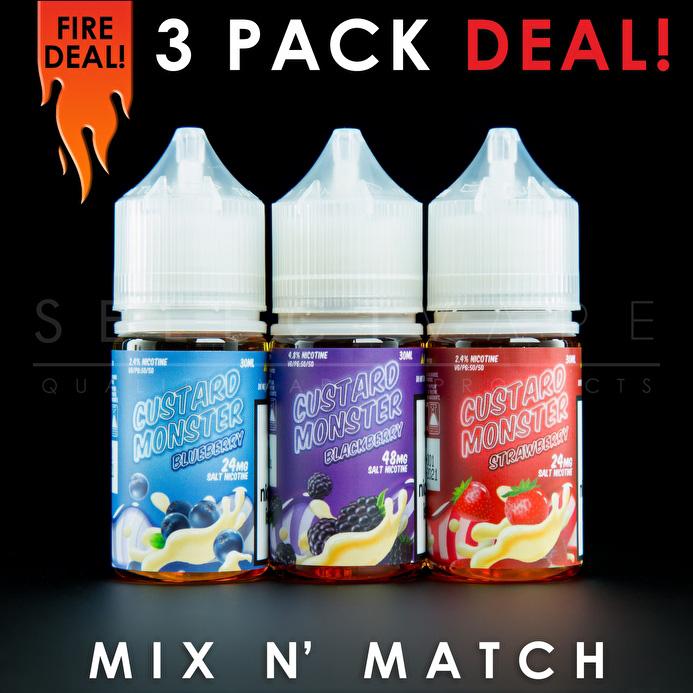 Custard Monster Nic Salt - Mix and Match (3 Pack) 90ml