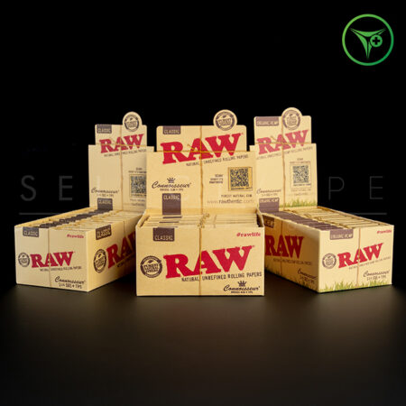 Raw Connoisseur Natural Unrefined Rolling Papers + Tips