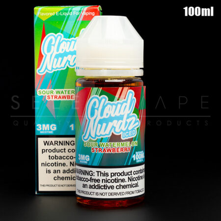 Cloud Nurdz - Sour Watermelon Strawberry Iced Eliquid 100ml
