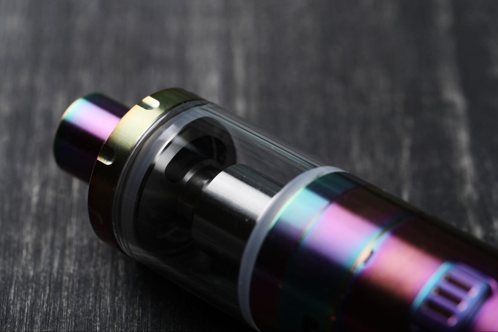 A close-up shot of a vaping device.