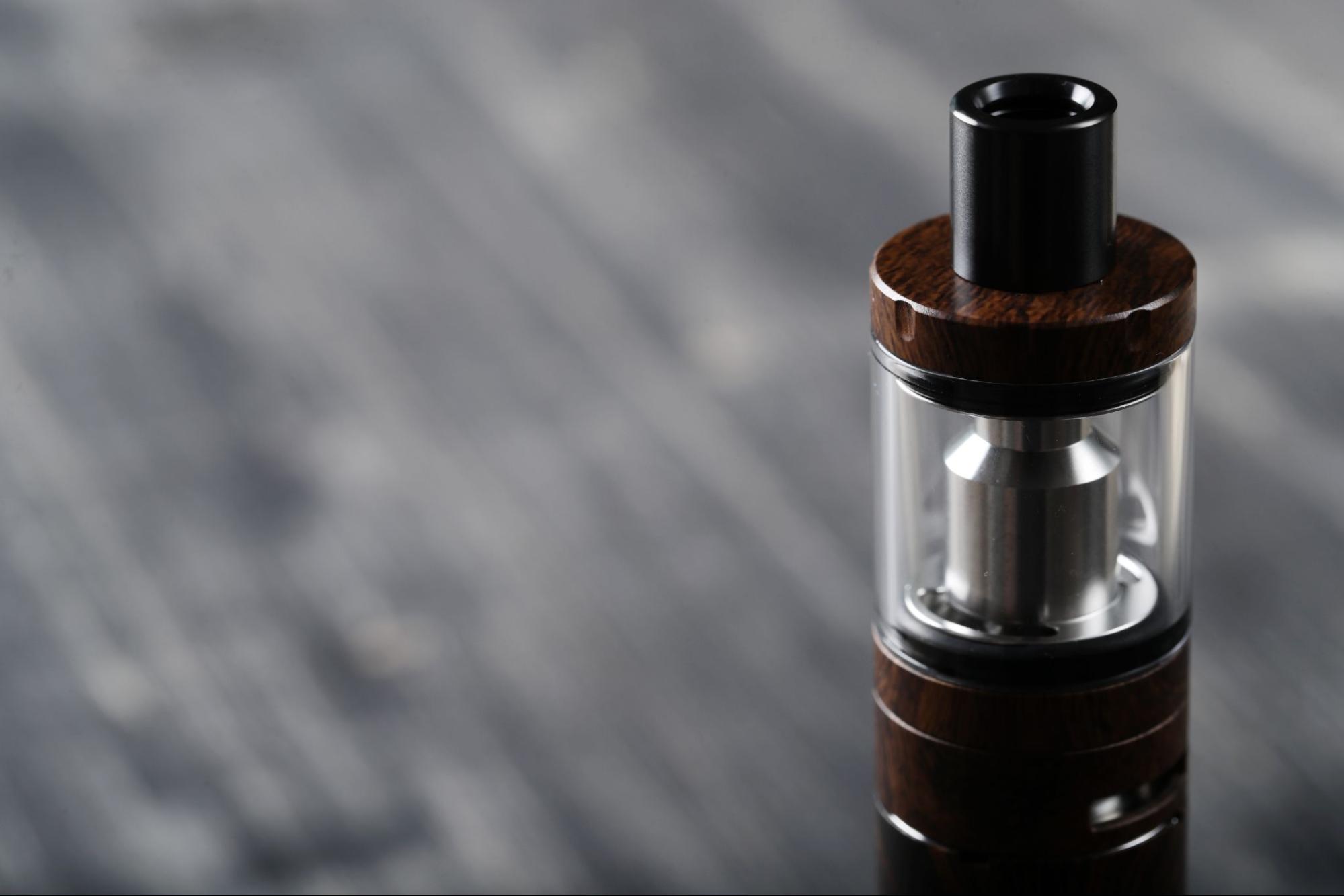 Close-up of a vaping device.