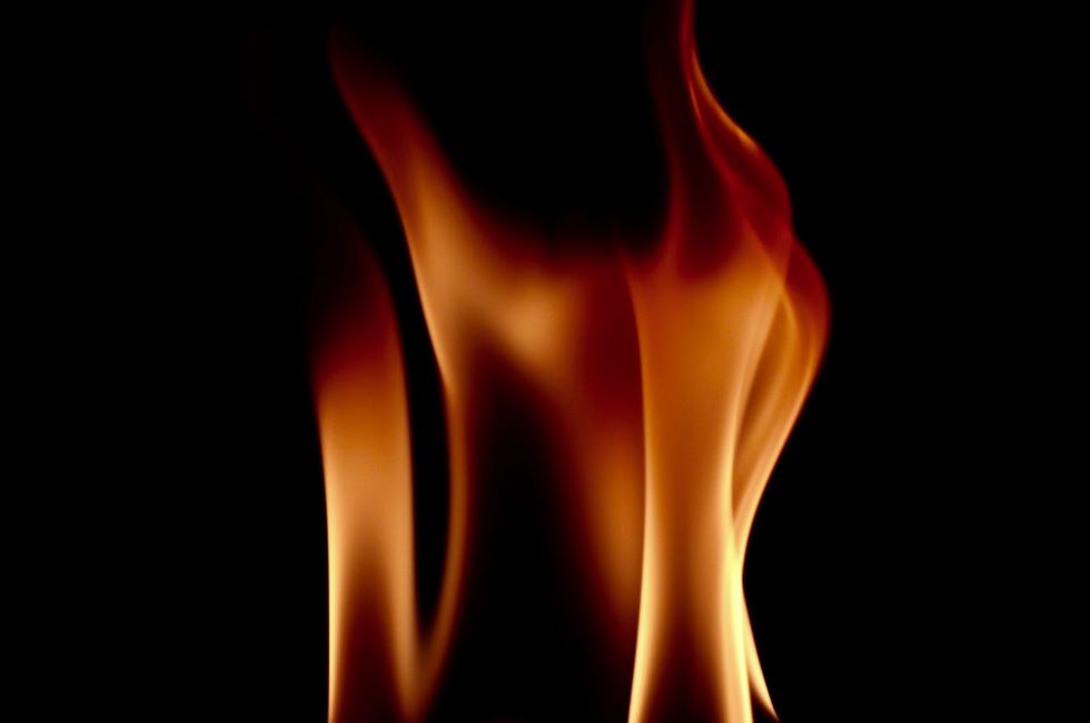 Flame with a blank background.